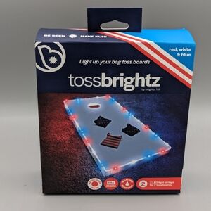 Cornhole Bean Bag Toss 2 Boards LED Light Kit Red White Blue Weather Resistant